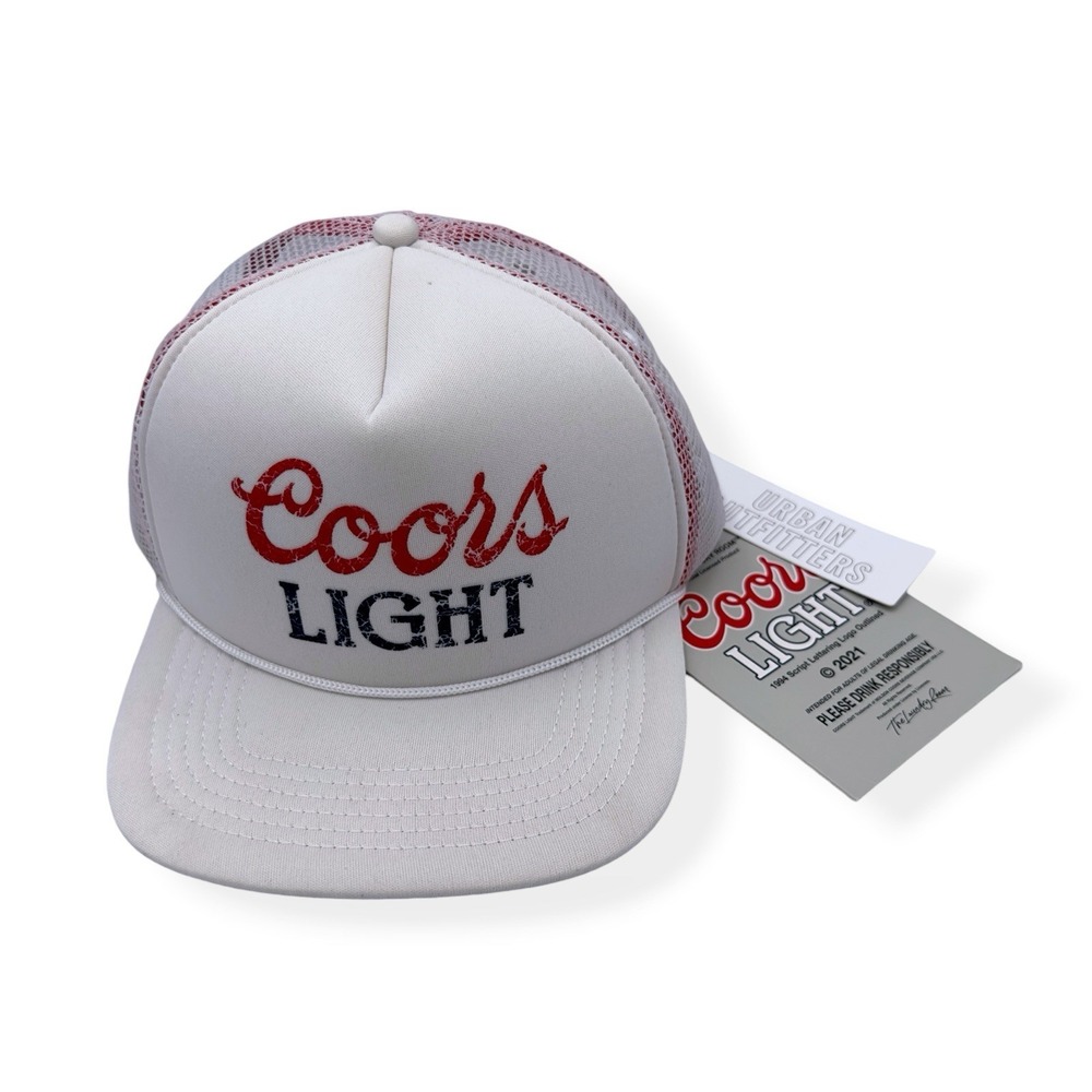 Coors Light Trucker Hat Cap The Laundry Room Urban Outfitters White Mesh Snap